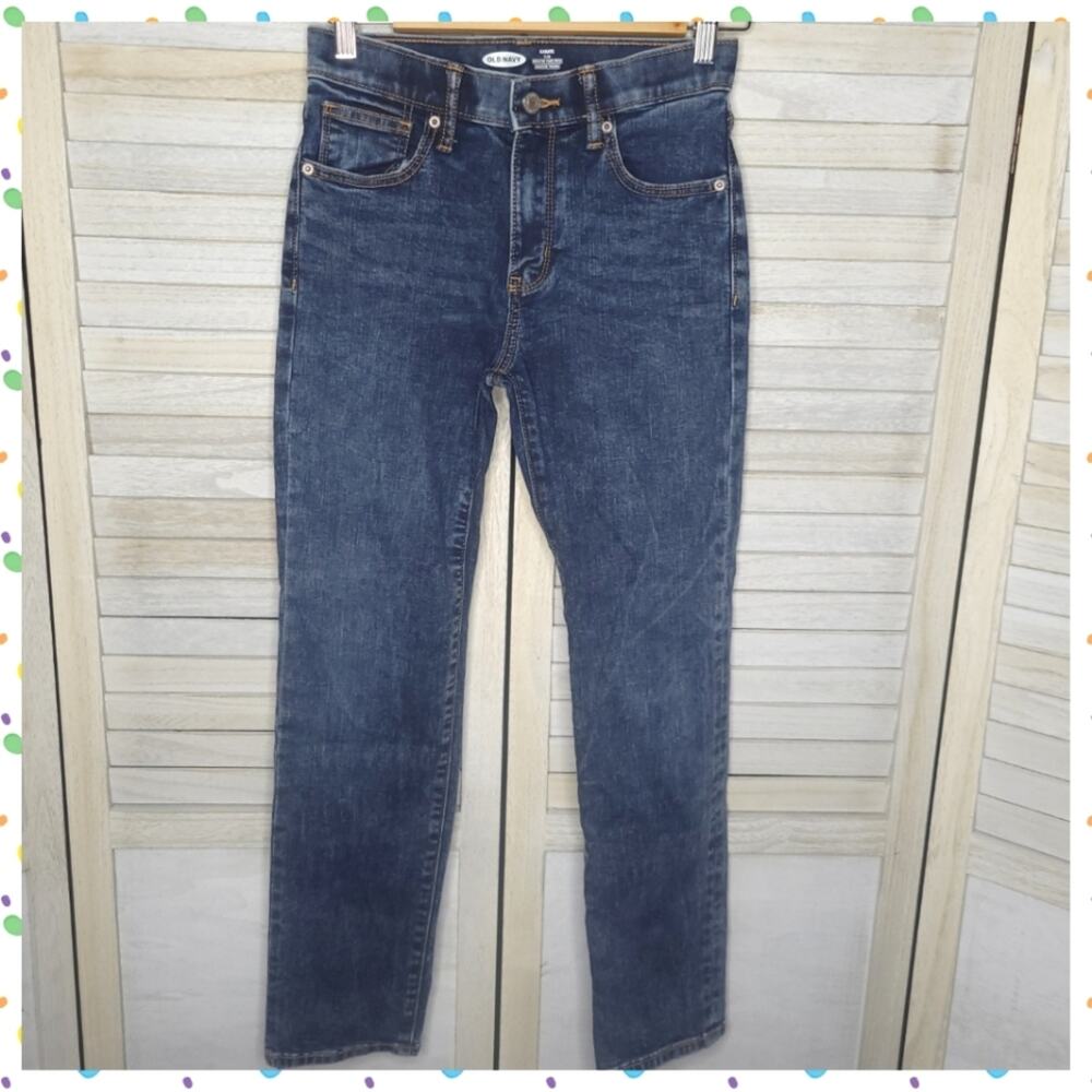 💛3/$15 Old Navy Karate Slim Boys Blue Jeans Size 12 Adjustable Waist Stretch